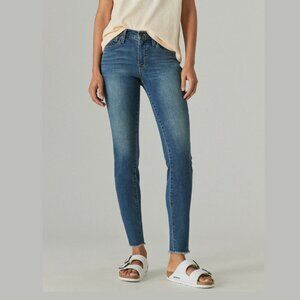 EUC Lucky Brand Mid Rise Skinny Ava Raw Hem Jeans 25" Inseam